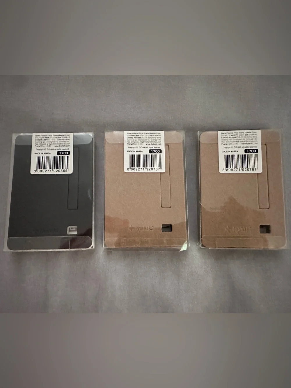 Polaroid Photo Frame Set in Black and Kraft Brown